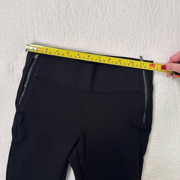 ZARA STRETCH BLACK ZIPPERED MID-RISE LEGGING PANT TROUSERS Sizes XS, 24” - Picture 7 of 12
